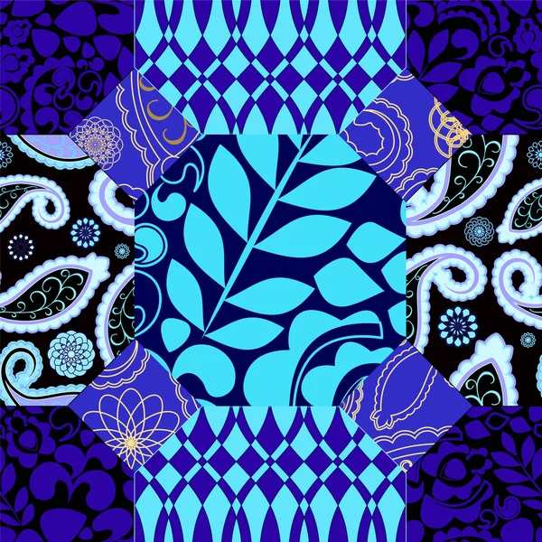 sorunsuz patchwork deseni çiçekli - hisse senedi vektör