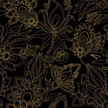 sorunsuz altın desenli pattern.orient tasarım. vektör çizim