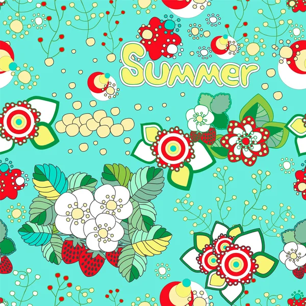 Seamless pattern with flower. various flower and leaves. vector — Stock Vector