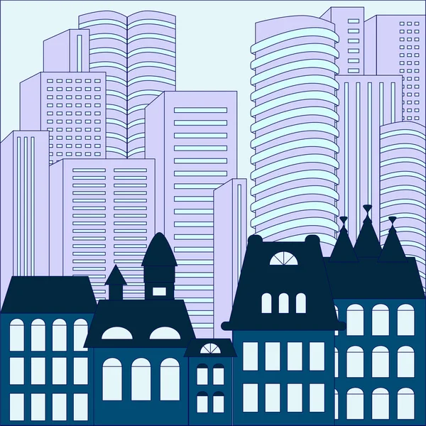  city. modern and old building background. stock vector