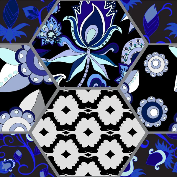 çiçek desenle sorunsuz patchwork