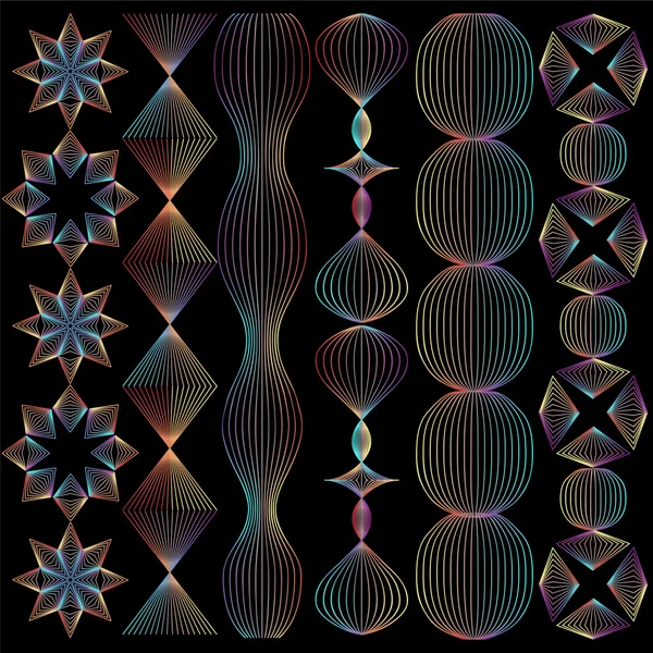 Eenvoudige geometrische vorm op de zwarte achtergrond — Stockvector