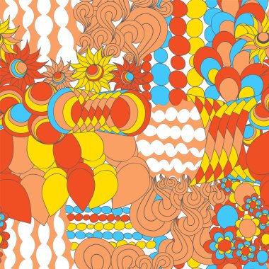 Vektör sorunsuz doku soyut çiçek ile. etnik sorunsuz pa