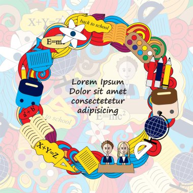 kartı. afiş, broşür şablonu okul desenli.