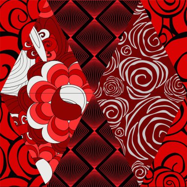 vektör sorunsuz patchwork desen. oryantal veya Rus tasarım
