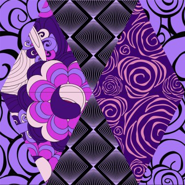 vektör sorunsuz patchwork desen. oryantal veya Rus tasarım