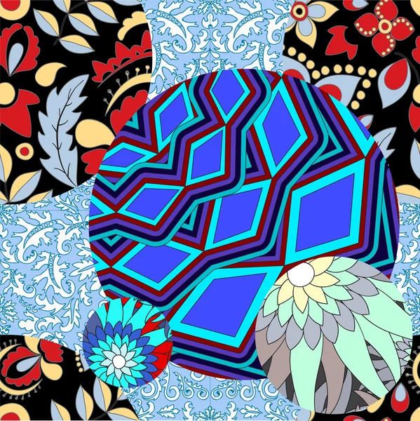vektör sorunsuz patchwork desen. Slavlar veya Rus tasarım