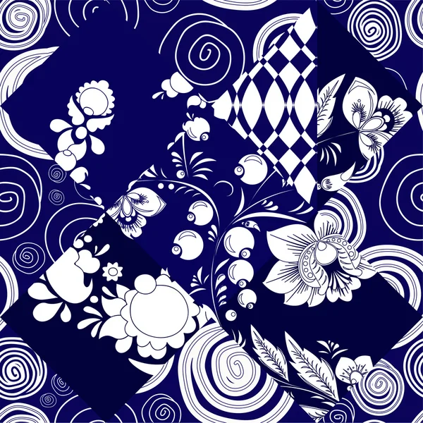 vektör sorunsuz patchwork desen. oryantal veya Rus tasarım