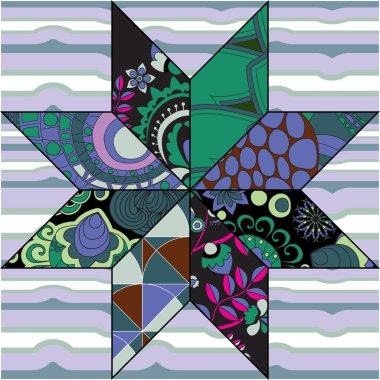 vektör sorunsuz patchwork desen. oryantal veya Rus tasarım