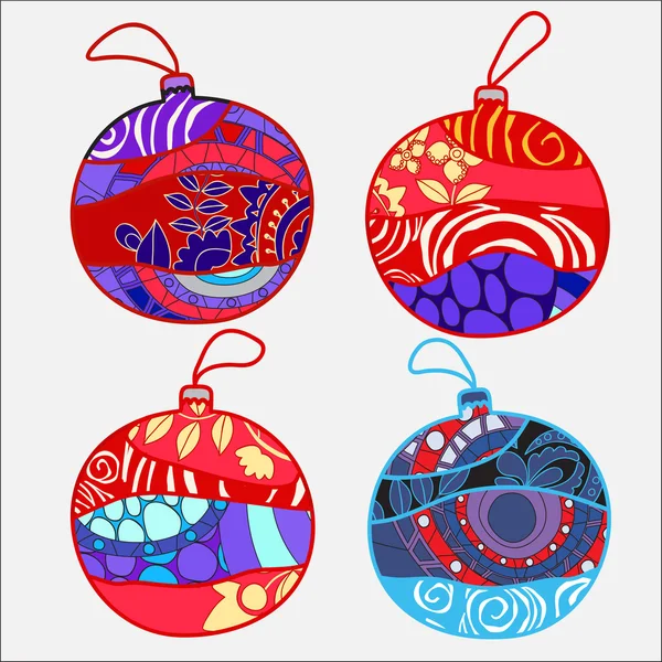 Vector αποθέματος χριστουγεννιάτικα διακοσμητικά απομονωμένες boll.patchwork σχεδιασμός — Διανυσματικό Αρχείο