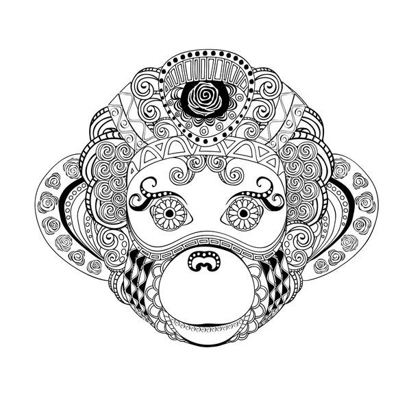 hisse senedi vektör maymun kafası siluet doodle