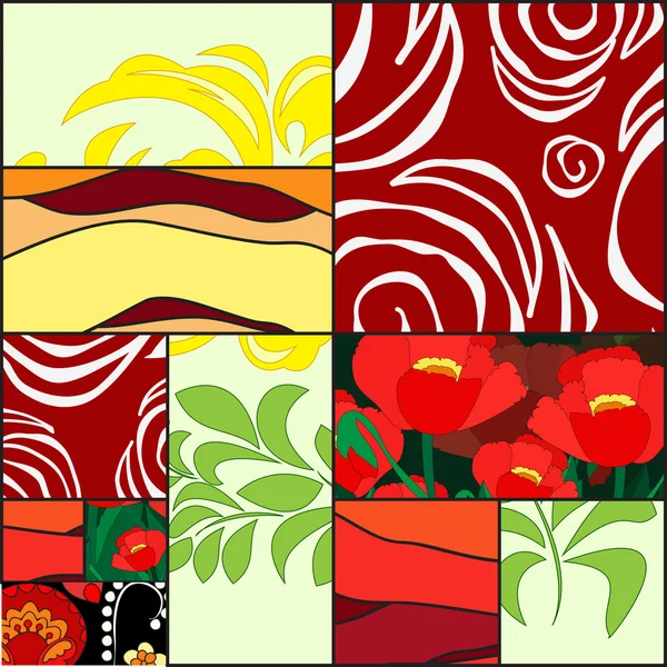 Vector seamless patchwork pattern. oriental or russian design — Stock Vector