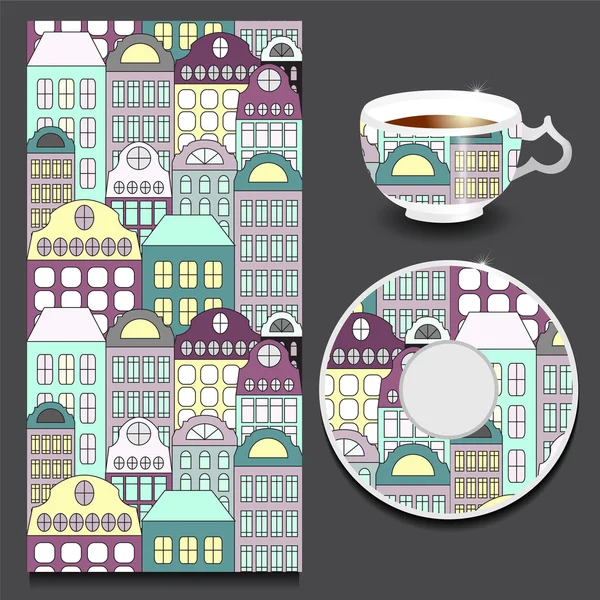 vector seamless floral orient or armenia pattern with cup and pl