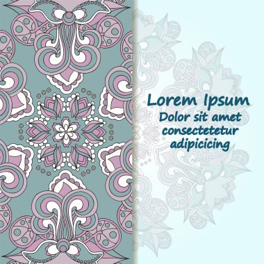 oryantal veya Hint tasarımı ile hisse senedi vektör tebrik kartı. depo