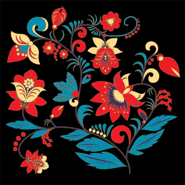 Traditional russia or orient flower pattern. vector illustration — Stock Vector