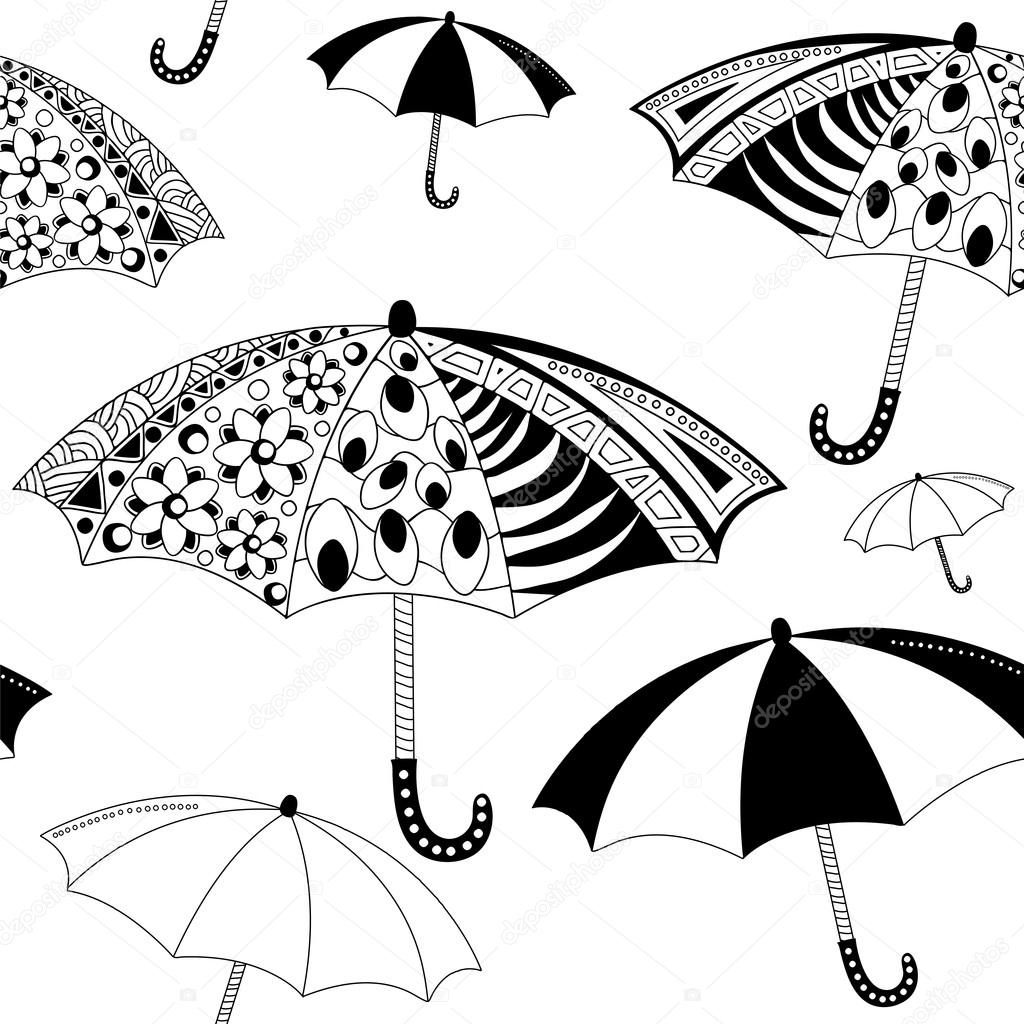 seamless autumn background. isolated umbrella. vector illustrati