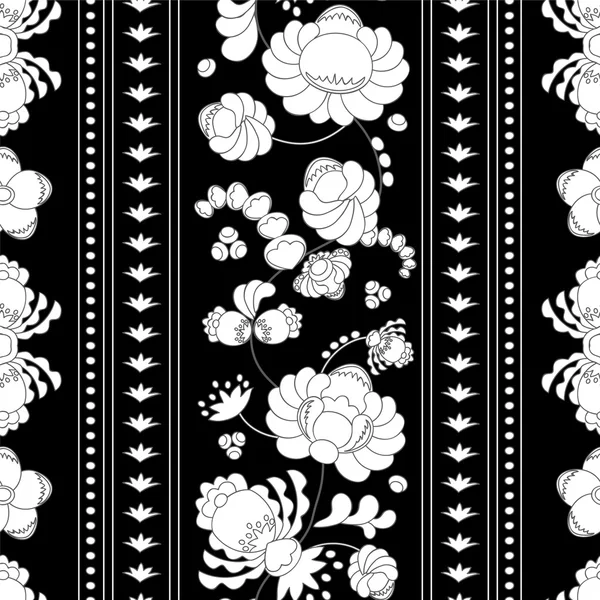 Vector de stock patrón de garabato oriental floral sin costuras. frontera — Vector de stock