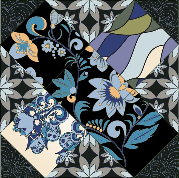 vektör sorunsuz patchwork desen. oryantal veya Rus tasarım