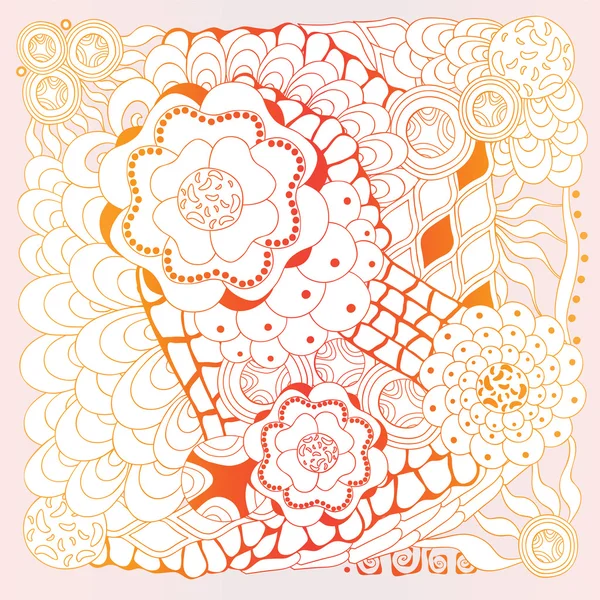 Voorraad vector floral doodle patroon. — Stockvector