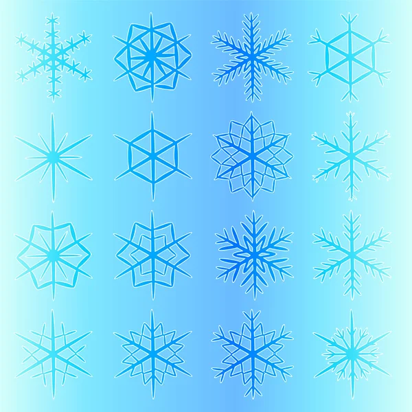 Conjunto de copos de nieve vector. copos de nieve icono . — Vector de stock