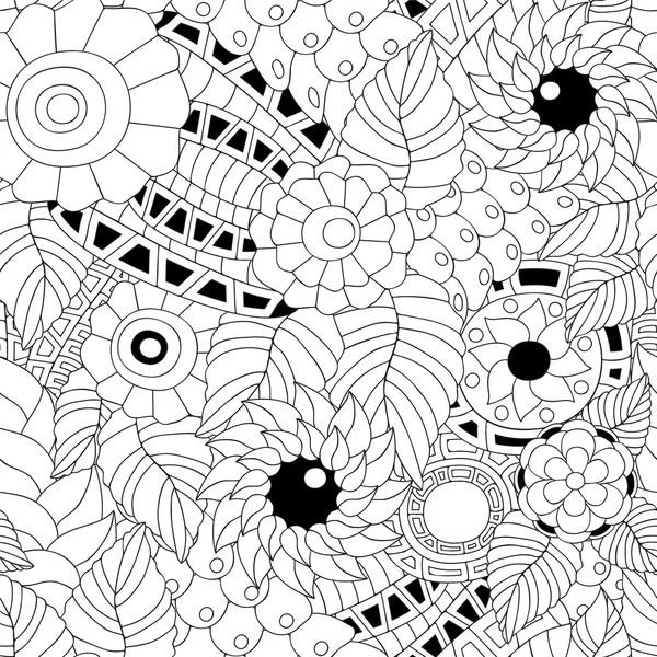 Estoque vetor sem costura floral doodle padrão . —  Vetores de Stock