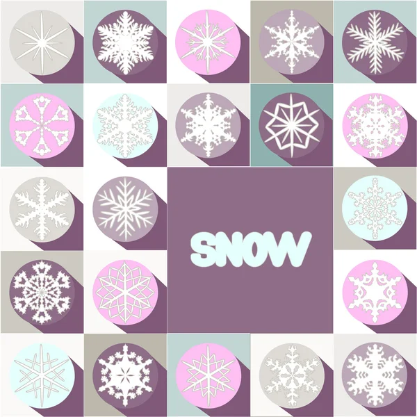 Stock navidad sguare info gráfico con copos de nieve icono. info — Vector de stock