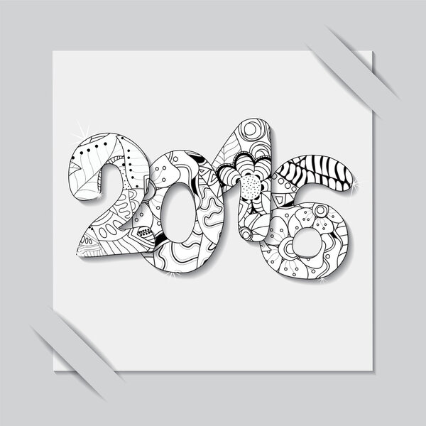 stock vector paper cut with new year pattern.black and white win