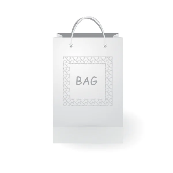 Stock vector elszigetelt papír bevásárló táskát a fehér háttér — Stock Vector