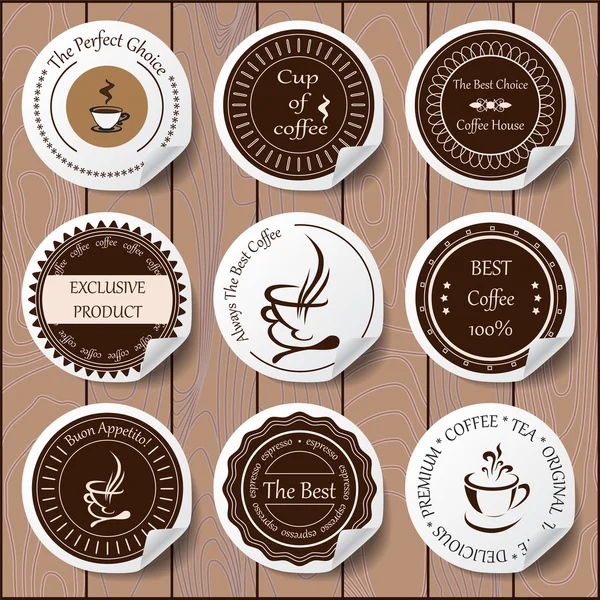 Voorraad vector set label voor restaurant en café — Stockvector