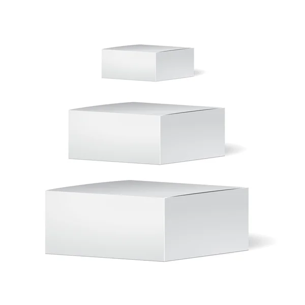Set von Pappverpackung isolierte Box. Attrappe, Vorlage. Aktien — Stockvektor