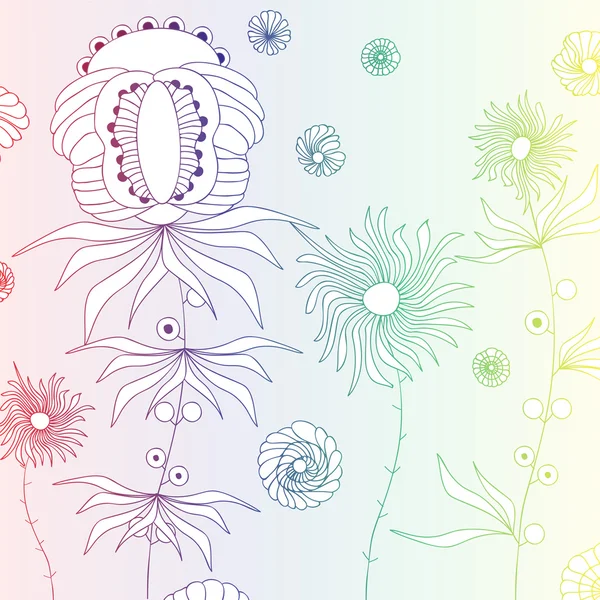 Stock vectoriel doodle couleur motif floral  . — Image vectorielle