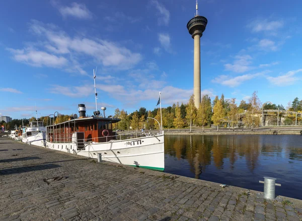 Barca ormeggiata a Tampere, Finlandia — Foto Stock