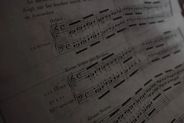Old vintage music notes sheet for violin