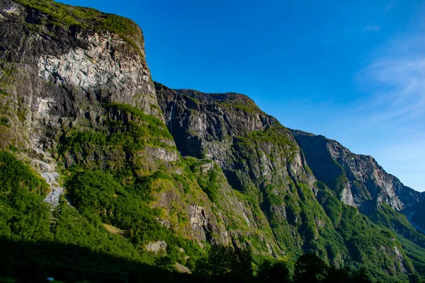 Hory v Norsku nad Vikigním údolím na panoramatické silnici E16 — Stock fotografie