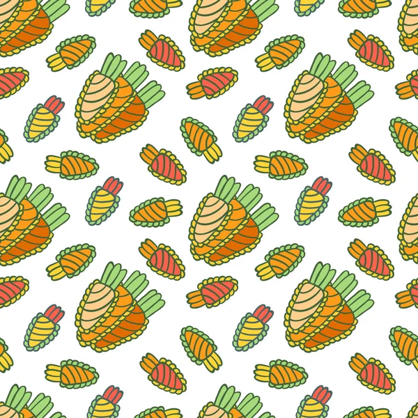 Cute Carrot Vetor Seamless Pattern — Stock Vector