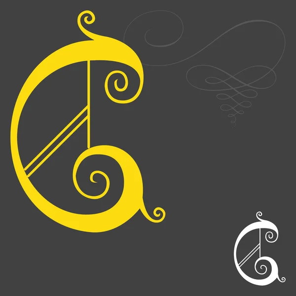 Style musical alphabets anglais - Lettre C — Image vectorielle