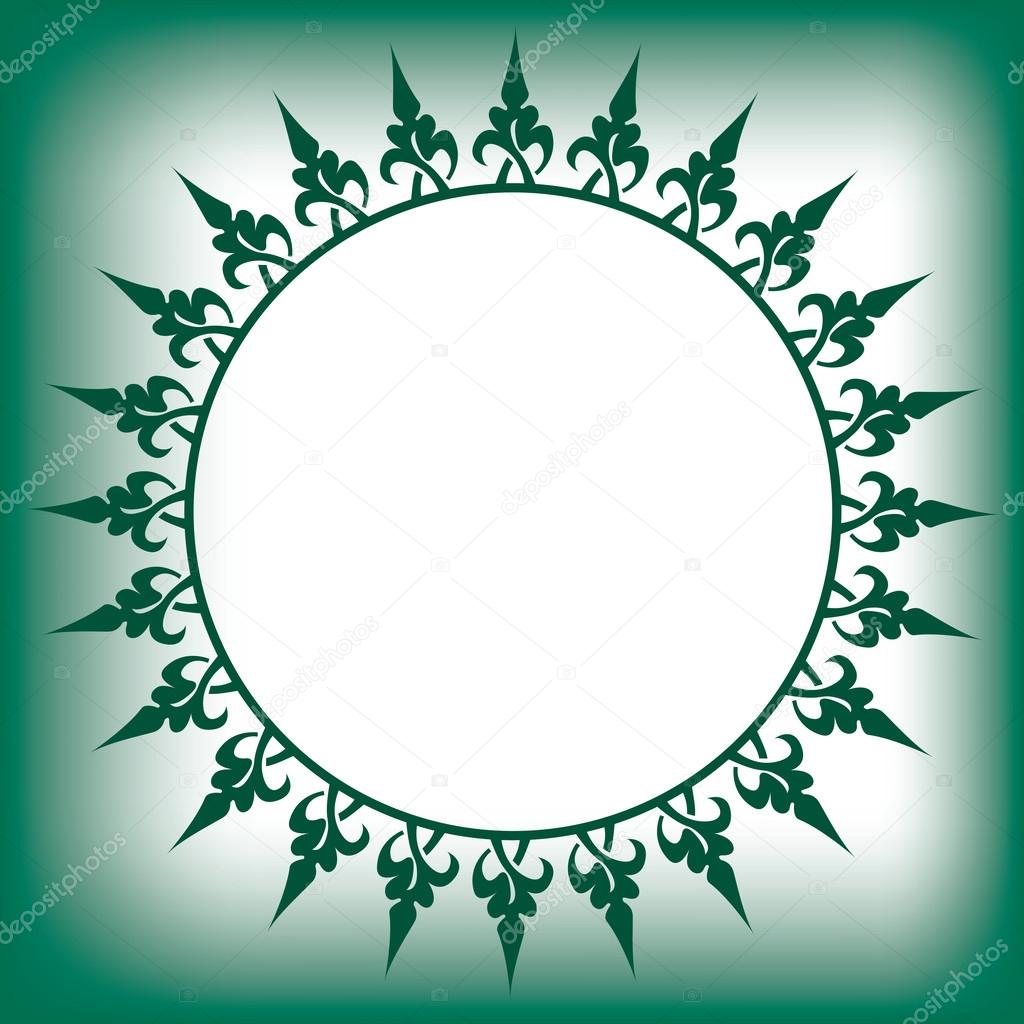 Oriental style circle frame with simple decoration