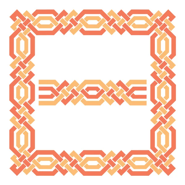 Arabesque bordure vierge, cadre géométrique — Image vectorielle