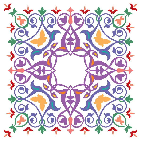 Patrón de ornamento oriental, diseño de vectores coloridos — Vector de stock