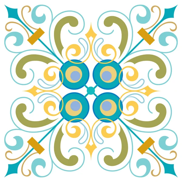 Ancient design pattern, colorful ornamental background — Stock Vector