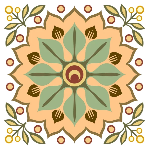 Ancient design pattern, colorful ornamental background — Stock Vector