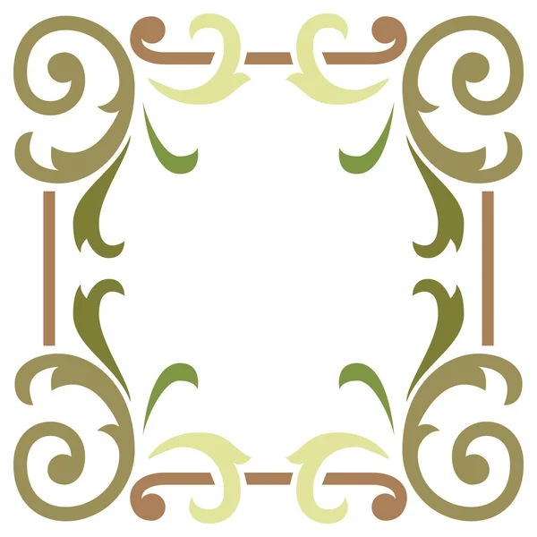 Marco de borde de hoja de planta elegante y simple — Vector de stock