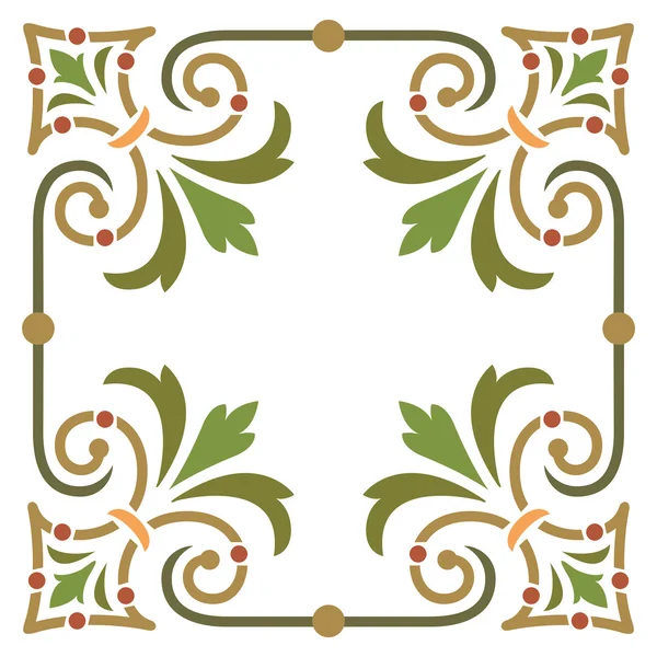 Marco de borde de hoja de planta elegante y simple — Vector de stock