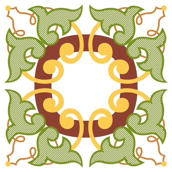 Patrón de diseño antiguo, fondo ornamental colorido — Vector de stock