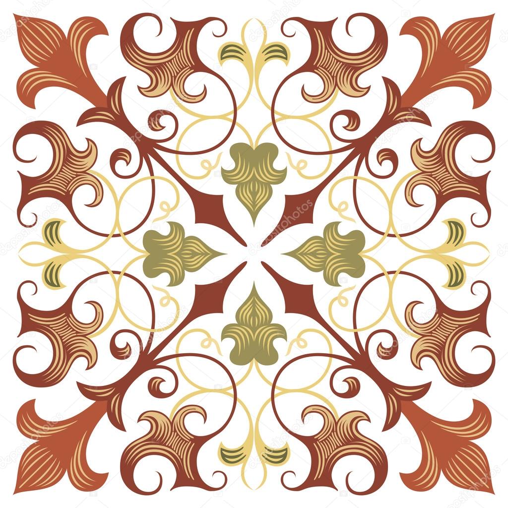 Ancient design pattern, colorful ornamental background