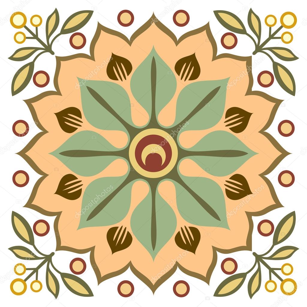 Ancient design pattern, colorful ornamental background