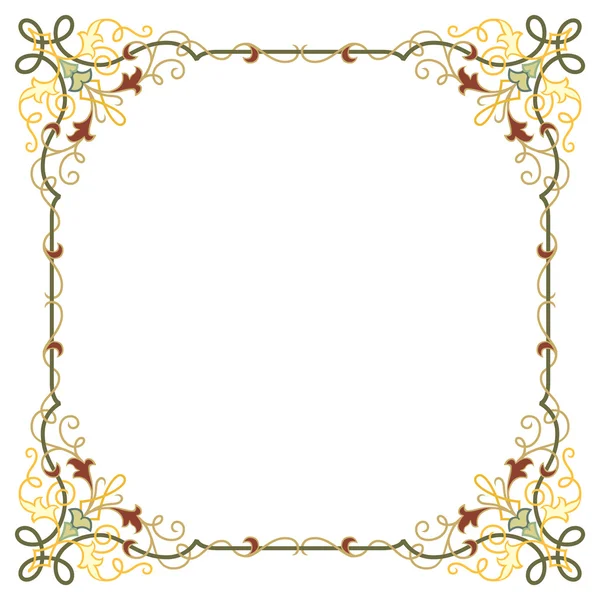 Luxury border frame with detailed ornate corners — Stock Vector