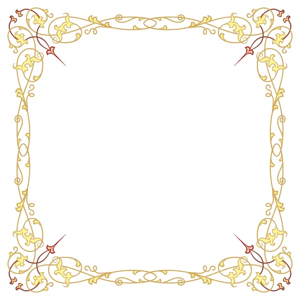 Luxury border frame with detailed ornate corners — Stock Vector