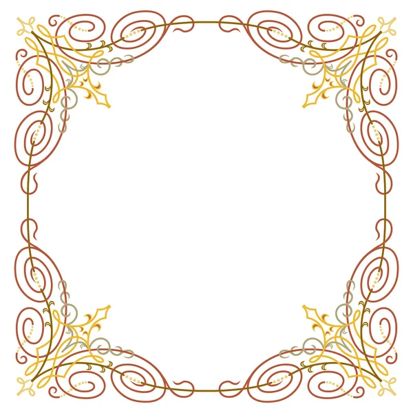 Luxury border frame with detailed ornate corners — Stock Vector