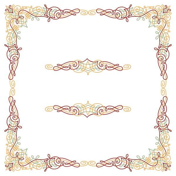 Colorful luxury border, wire frame beautifully blended — Stock Vector